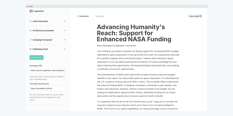 Legisletter - AI-powered legislative tracking platform