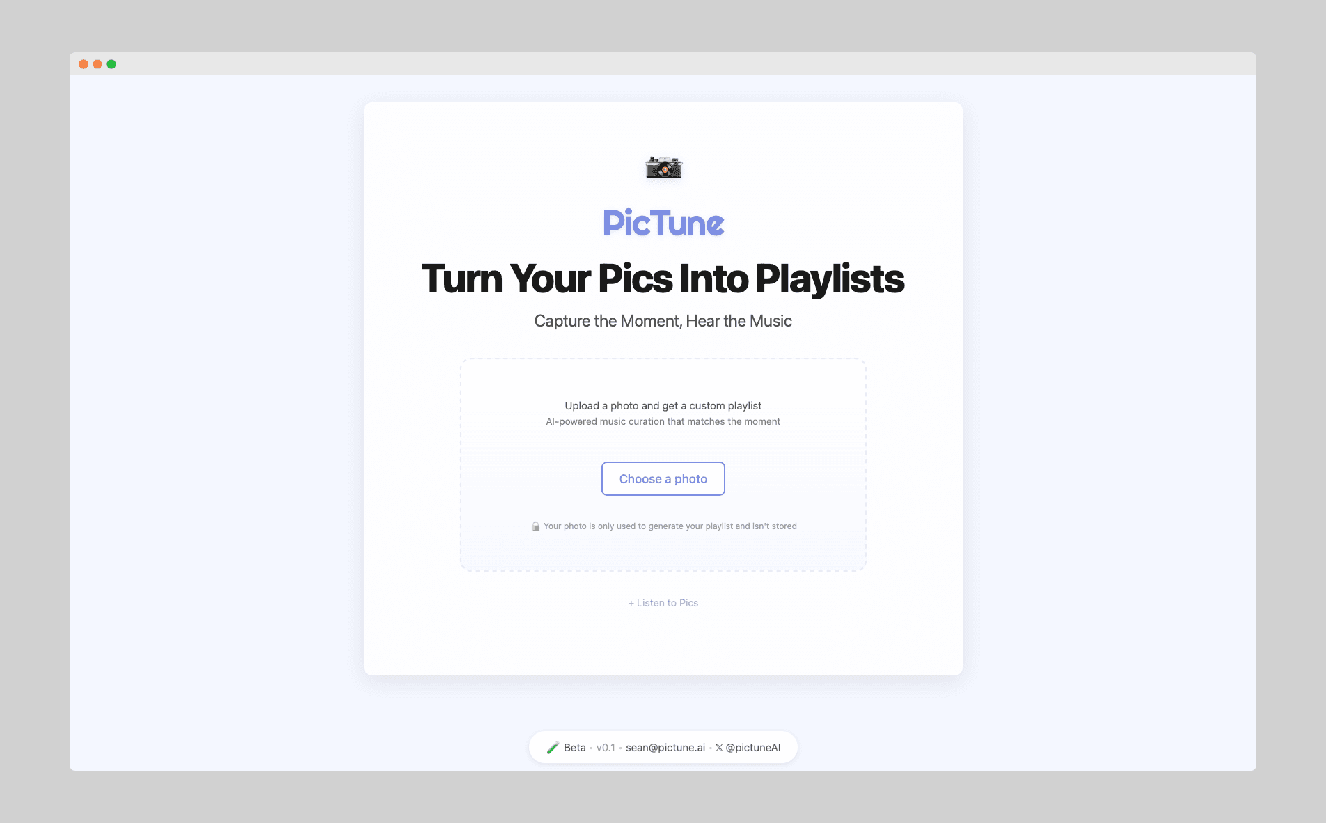 Pictune.ai - AI-powered playlist generator